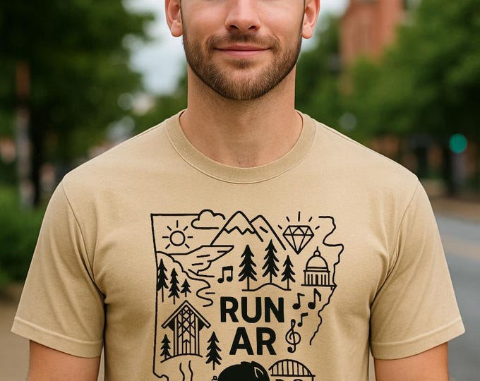 Arkansas Local Running T-Shirt, Moisture Wicking Tee, Athletic Workout Shirt, Fitness Tee, Exercise Top