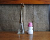 vintage Avon Bottles snowman and giraffe two purfume bottle lot of 2