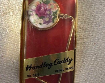 Vintage Hand Bag Caddy - Purse Holder - Hanger for purse with floral design - Unique ladies gift idea