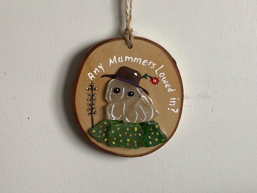 Mummer Decoration Sea Glass Mummers Ornament - Handmade