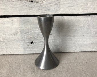 Vintage Danish Modern Candlestick Metal Modern style candlestick Mid century candle holder Danish Modern Style hour glass shaped candlestick