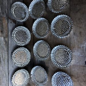 Vintage set of 12 Tin Tart Shells - Small Baking Pastry Tin shells