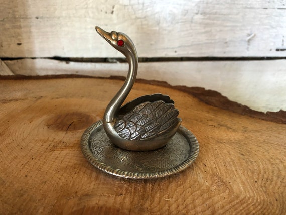 Vintage Swan Ring Tree - Ring Holder -  Dresser d… - image 2