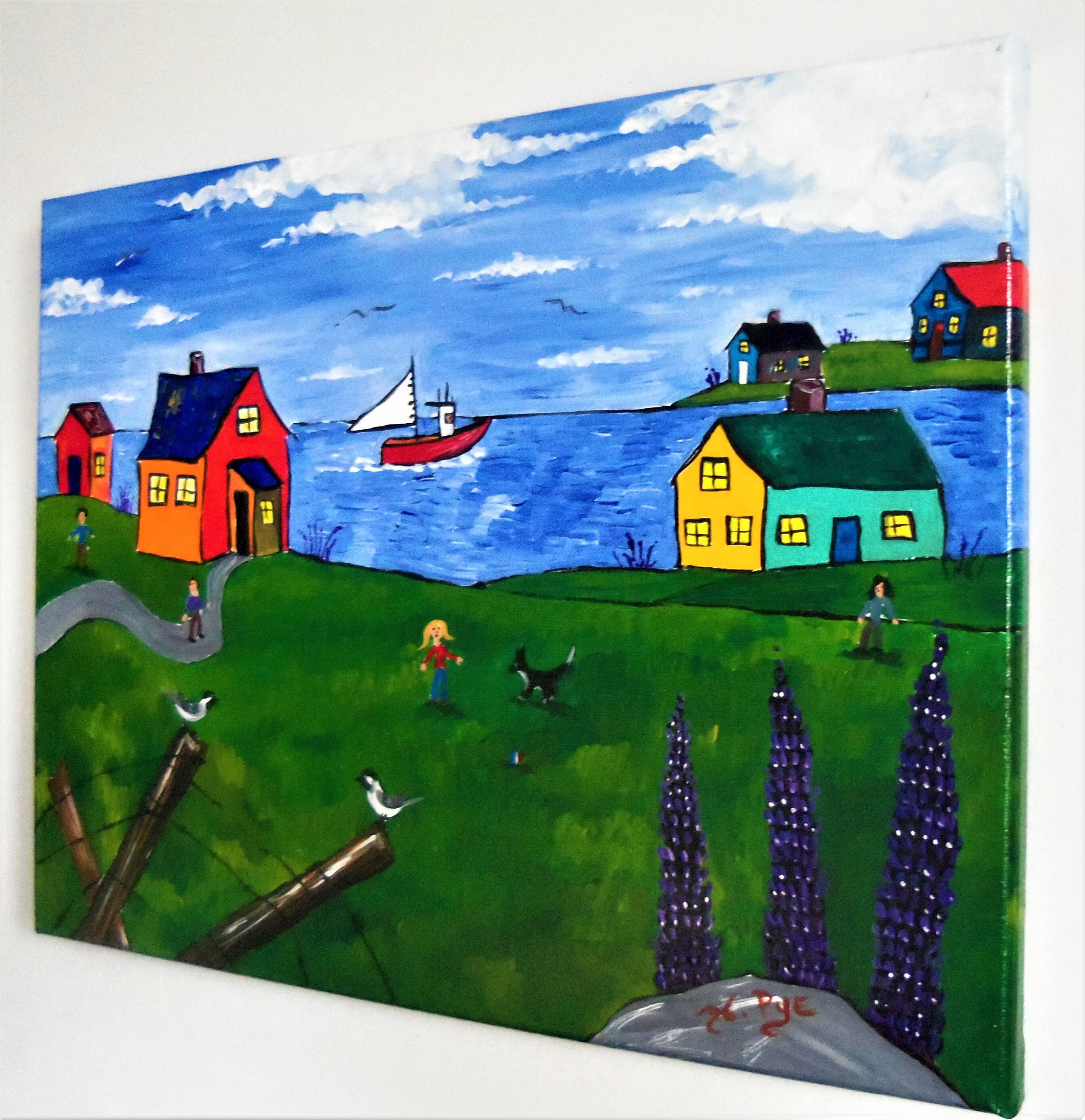 Original folk art painting Atlantic Canada East Coast folk art Etsy