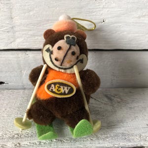 Vintage Bear 1980s A & W Root bear tree ornament