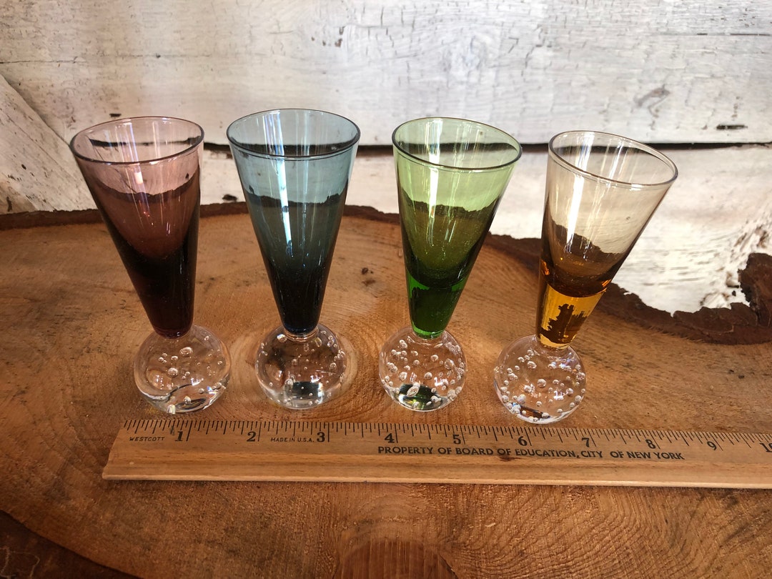Retro Cordial Glasses Multicolor bubble Shot Glasses, Ballshaped