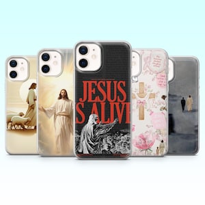 Jesus Phone Case Bible Jesus Christian Cover for iPhone 16 Pro, 15, 14, 13, 12, Samsung S25+, S24FE, S23, S22, A16, A25, Pixel 9Pro,8A