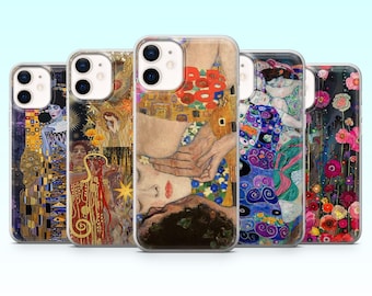 Gustav Klimt Phone Case Famous Art Klimt Art Cover for iPhone 17Pro, 16, 15, 14, Samsung S25, S24, S23Fe, S22, A16, A26, A56, Pixel 10, 9Pro
