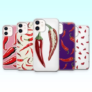 Red Pepper Handyhülle Spicy Gemüse Cover für iPhone 16 Pro, 15, 14, 13, 12, Samsung S25+, S24FE, S23, S22, A16, A25, Pixel 9Pro, 8A