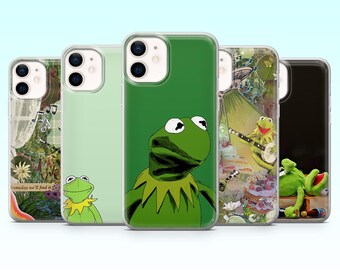 Cover per telefono con meme di Kermit la rana, divertente cover per iPhone 17Pro, 16, 15, 14, 13, 12, Samsung S26, S25, S24, S23Fe, A16, A56, Pixel 10, 9Pro