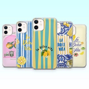 La Dolce Vita-telefoonhoesje Italiaans gezegde zomers Cover voor iPhone 16 Pro, 15, 14, 13, 12, Samsung S25+, S24FE, S23, S22, A16, A25, Pixel 9Pro