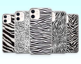 Zebra Pattern Phone Case Zebra Print Cover for iPhone 17Pro, 16, 15, 14, 13, 12, Samsung S25, S24, S23Fe, S22, A16, A26, A56, Pixel 10, 9Pro