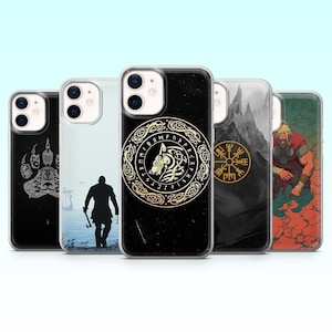 Viking Phone Case Norse Legend Nordic Runes Cover for iPhone 16 Pro, 15, 14, 13, 12, Samsung S25+, S24FE, S23, S22, A16, A25, Pixel 9Pro, 10