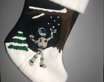 Robot Christmas Stocking--"First Snow"