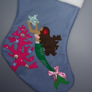 Mermaid Personalized Christmas Stocking--"Sea-sons Greetings"