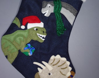 Dinosaur Christmas Stocking--"Dinosaurs Holiday"