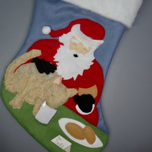 Cat Christmas Stocking: "Cookies for Santa, Milk for Kitty"