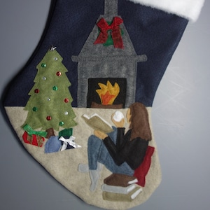 Reading Girl Christmas Stocking--"The Perfect Winter Night"