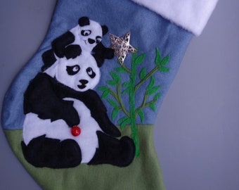 Panda Bear Christmas Stocking--"Panda Cuteness"