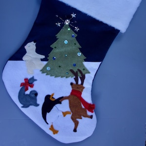 Jumbo Christmas Stocking--"Rockin' Around the Christmas Tree"