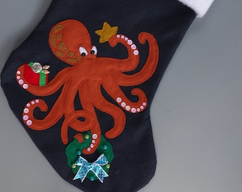 Octopus Christmas Stocking--"All Hands on Deck for Christmas"