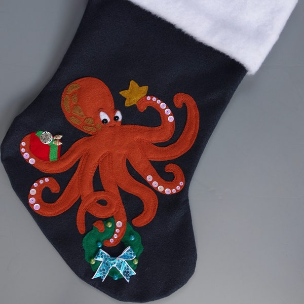 Octopus Christmas Stocking--"All Hands on Deck for Christmas"