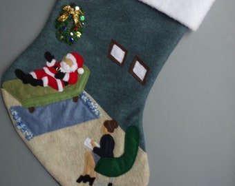Therapist/Social Worker/Psychiatrist/Psychologist/Doctor Christmas Stocking--"Therapy for Santa"