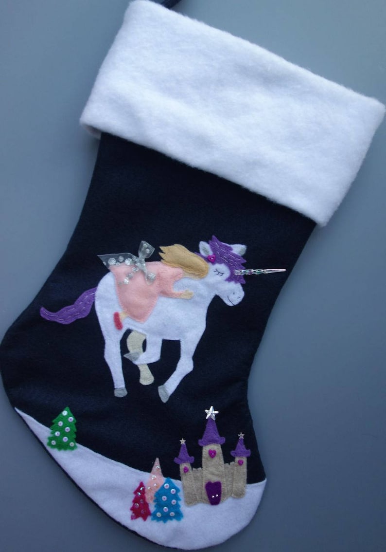 Unicorn Princess Christmas StockingMagical Midnight Unicorn Ride image 1