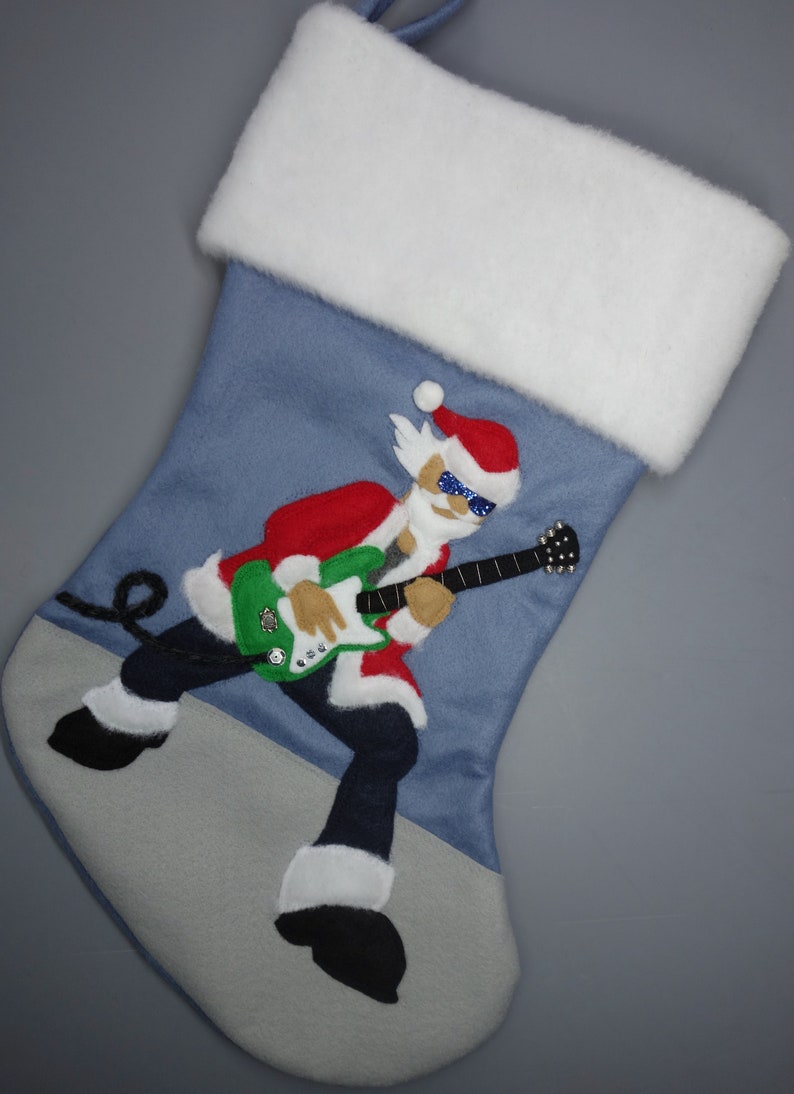 Guitar Christmas StockingShredding Santa afbeelding 2