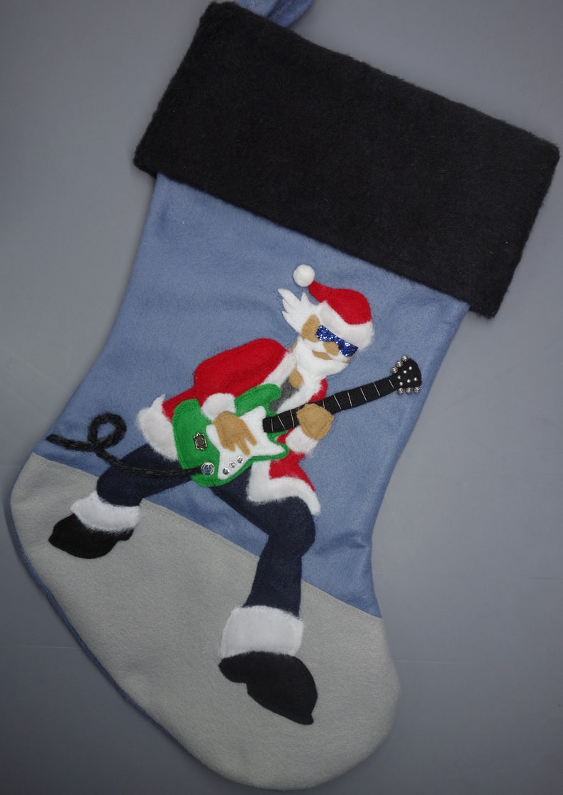 Guitar Christmas StockingShredding Santa image 1