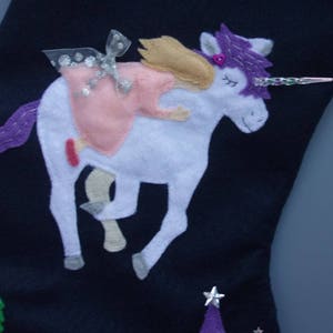 Unicorn Princess Christmas StockingMagical Midnight Unicorn Ride image 2