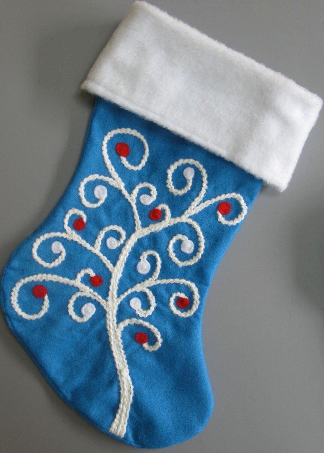 Whimsical Christmas Stocking candy Cane Curly Etsy