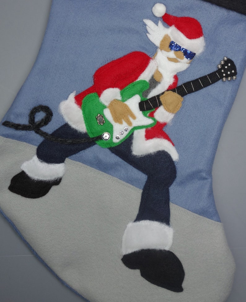 Guitar Christmas StockingShredding Santa image 3