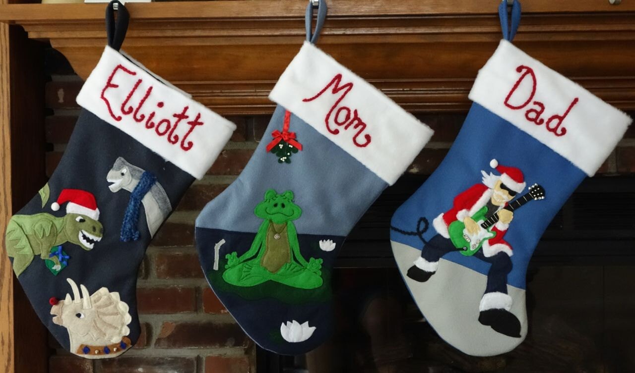 Dino Christmas Party - Dinosaur Christmas Stocking