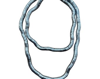 Vintage Articulated Snake Chain Necklace Modernist Bendable 17.5 Silver Tone 70s