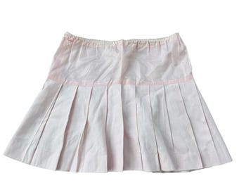 Vintage 60s 70s Pleated Tennis Mini Skirt Mod Pastel Baby Pink 16x17.5 medium