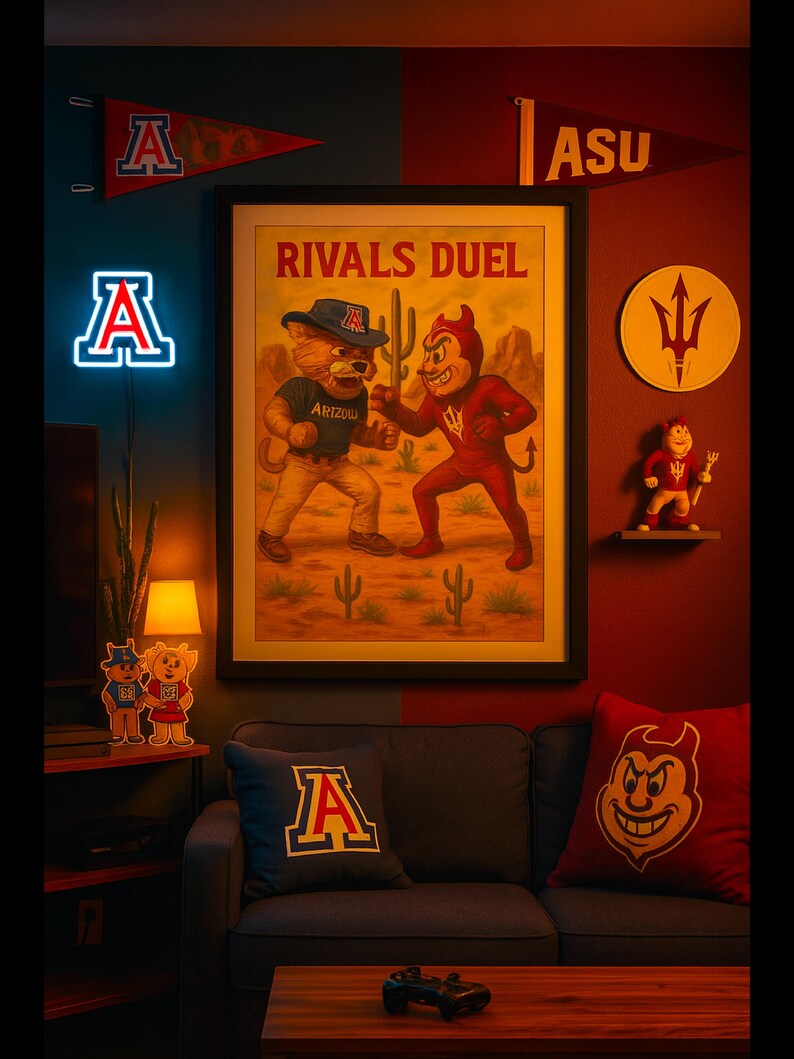 Wildcat Rivals Wilbur Wildcat and Sparky Digital File | U of A Wall Art | ASU Wall Art ...