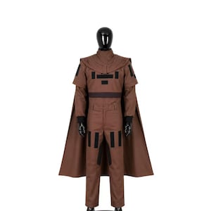 Costume de cosplay Mandalorien marron | Combinaison de vol style Boba Fett avec cape
