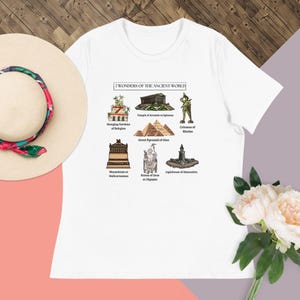 White T-shirt “7 Wonders of the Ancient World”