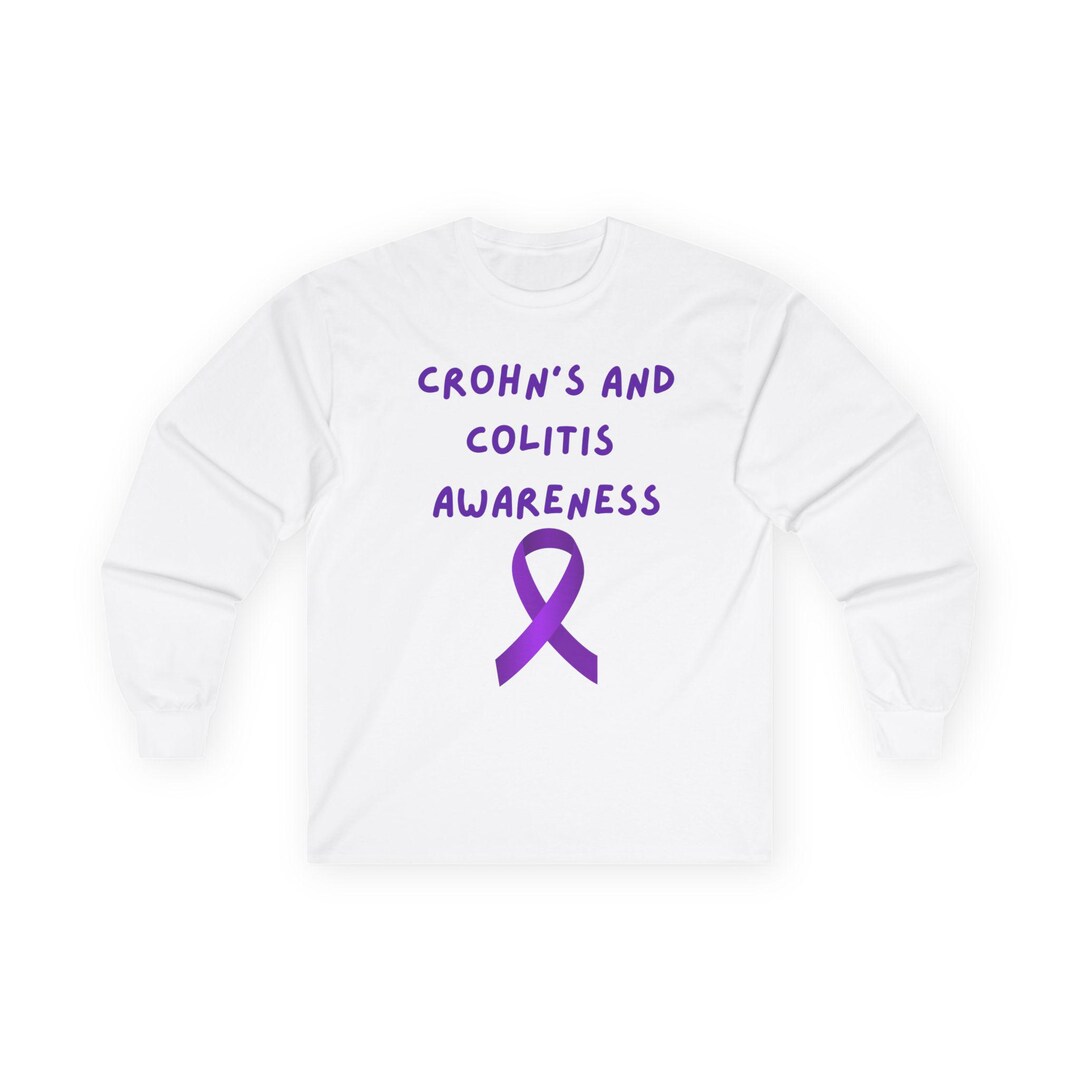 Crohn's and Colitis Awareness Ribbon - IBD Awareness Unisex Long Sleeve ...