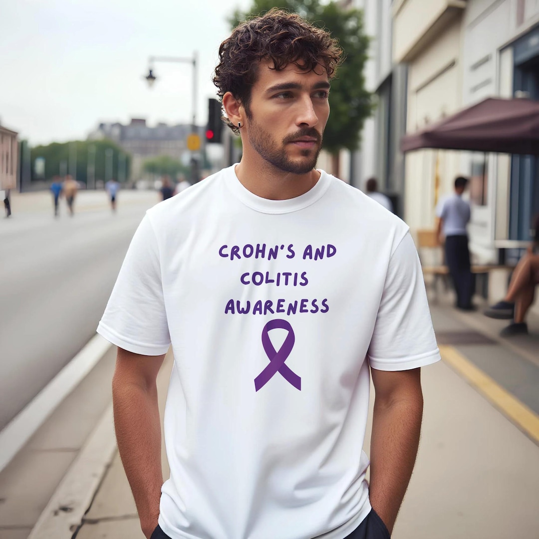 Crohn’s and Colitis Awareness Shirt, IBD Purple Ribbon Unisex Tee ...