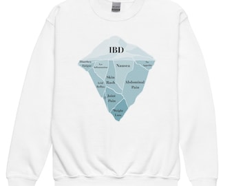IBD Symptoms Iceberg Kids Sweatshirt - Unisex Cotton Crewneck - Crohn's and Colitis Awareness