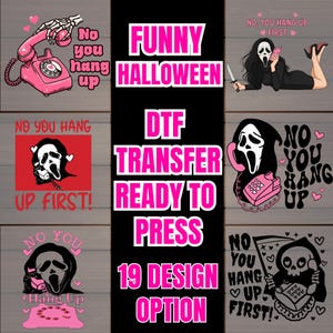 Funny Halloween Ghost Face DTF Iron On Transfer: Retro Horror Humor