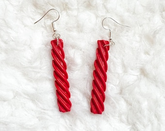 Red Licorice Earrings, Licorice, Candy, Polymer Clay, Earrings