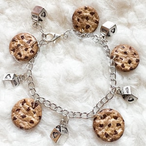 Chocolate Chip Cookie Armband, Spaß, niedlich, Polymer-Ton, Kekse, Milch, Armband