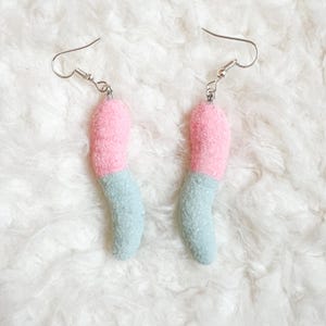 Gummy Worm Earrings, Candy Earrings, Summer, Cute, Candy, Gummy, Earrings, Polymer Clay