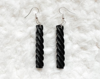 Black Licorice Earrings, Licorice, Candy, Polymer Clay, Earrings