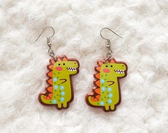 Dinosaur Earrings, Dino Earrings, Cute Earrings, Kawaii Earrings