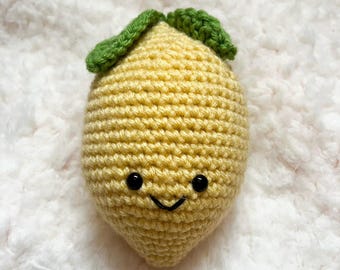 Crochet Lemon Pattern, Kawaii, Amigurumi, Fruit, Lemons, Plush, Plushie, Stuffed Toys, Crochet Pattern (PDF Pattern)