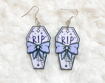 Coffin Earrings, Pastel Goth, Kawaii, Creepy Cute, Halloween, Coffin, Earrings